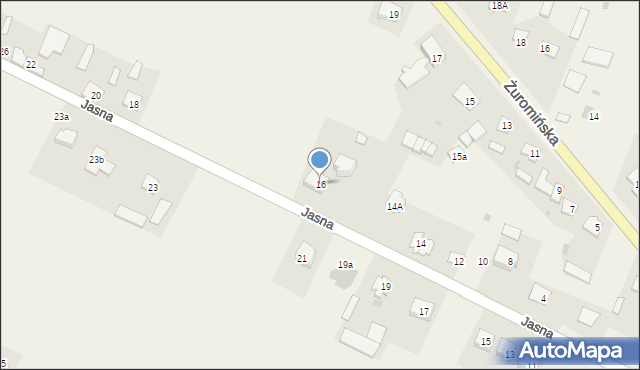 Zawidz Kościelny, Jasna, 16, mapa Zawidz Kościelny