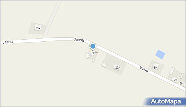 Zawidz Kościelny, Jasna, 29, mapa Zawidz Kościelny