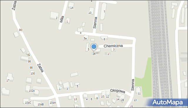 Zawiercie, Jagodowa, 16, mapa Zawiercie