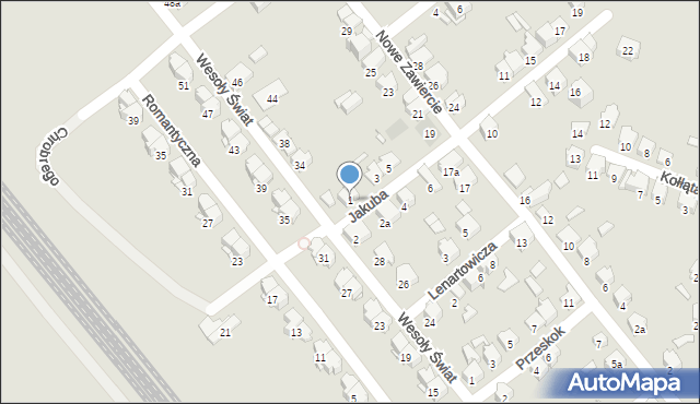 Zawiercie, Jakuba, 1, mapa Zawiercie