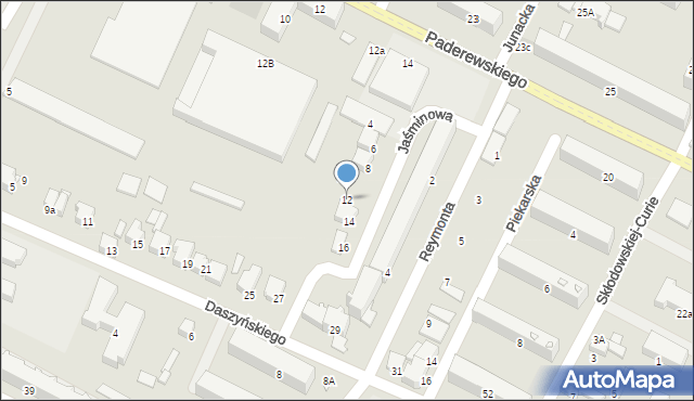 Zawiercie, Jaśminowa, 12, mapa Zawiercie