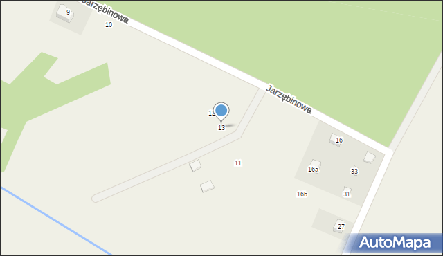 Zawonia, Jarzębinowa, 13, mapa Zawonia