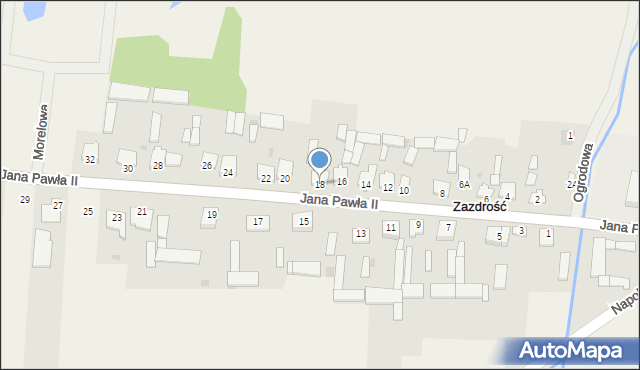 Zazdrość, Jana Pawła II, 18, mapa Zazdrość