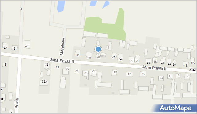 Zazdrość, Jana Pawła II, 28, mapa Zazdrość