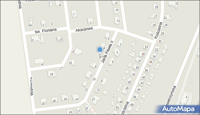 Zbąszynek, Jana Pawła II, 6, mapa Zbąszynek