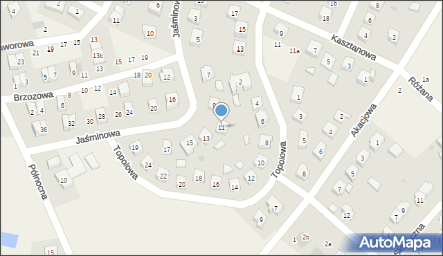 Zblewo, Jaśminowa, 11, mapa Zblewo