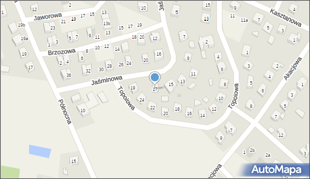 Zblewo, Jaśminowa, 17, mapa Zblewo