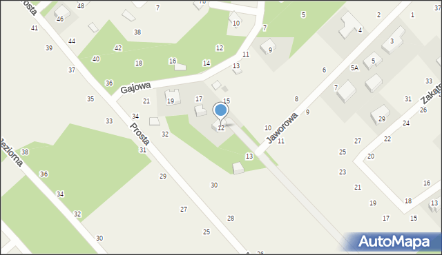 Zbychowo, Jaworowa, 12, mapa Zbychowo