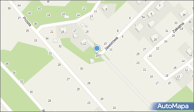 Zbychowo, Jaworowa, 13, mapa Zbychowo