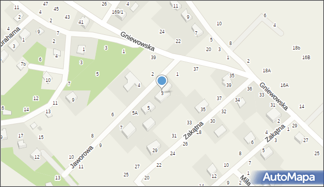 Zbychowo, Jaworowa, 3, mapa Zbychowo