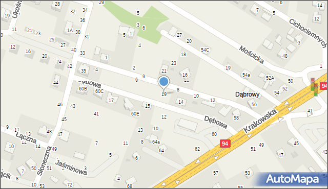 Zbylitowska Góra, Jaśminowa, 19, mapa Zbylitowska Góra