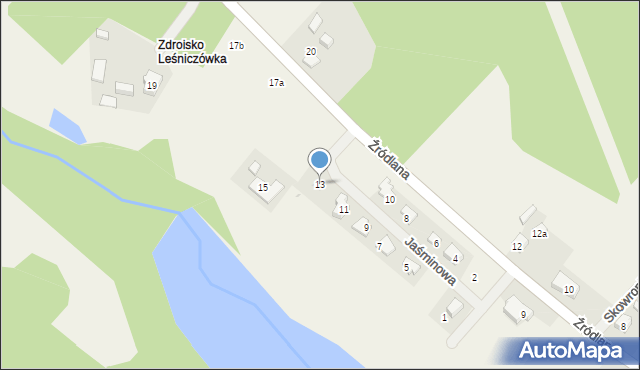 Zdroisko, Jaśminowa, 13, mapa Zdroisko