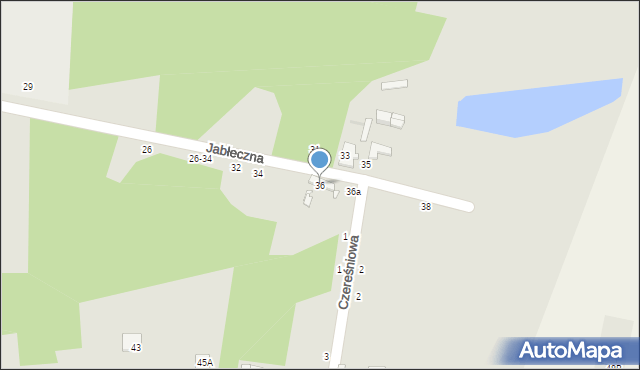 Zduńska Wola, Jabłeczna, 36, mapa Zduńska Wola