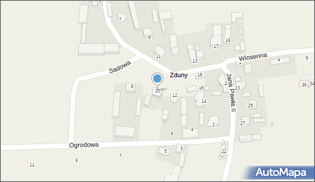 Zduny, Jana Pawła II, 10, mapa Zduny