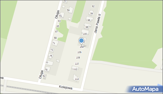 Zduny, Jana Pawła II, 104, mapa Zduny