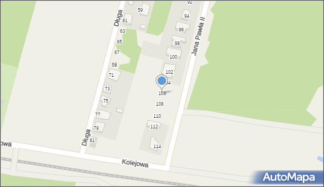 Zduny, Jana Pawła II, 106, mapa Zduny