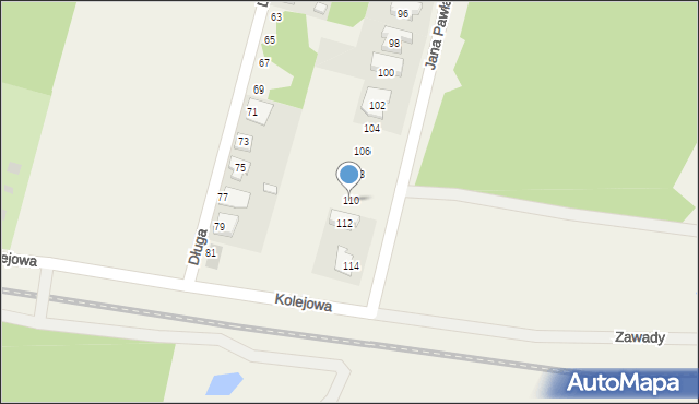 Zduny, Jana Pawła II, 110, mapa Zduny