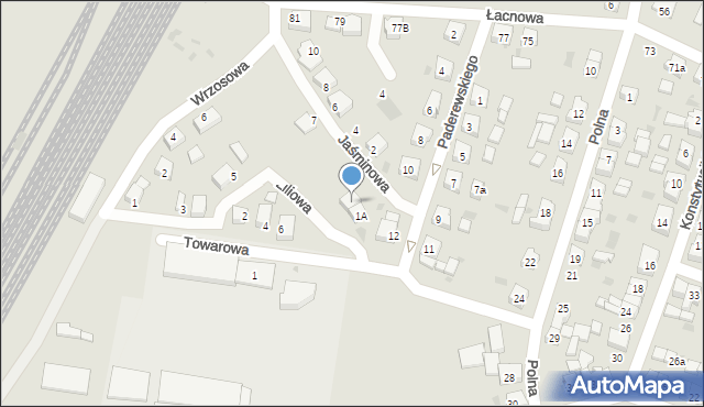 Zduny, Jaśminowa, 1B, mapa Zduny