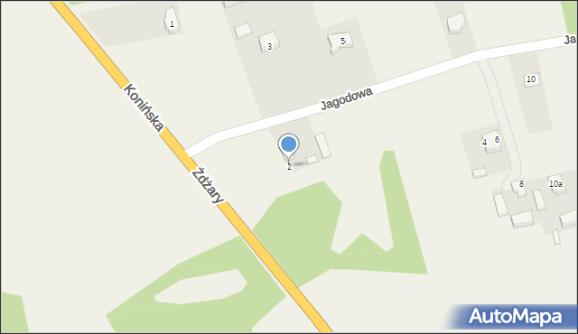 Żdżary, Jagodowa, 2, mapa Żdżary