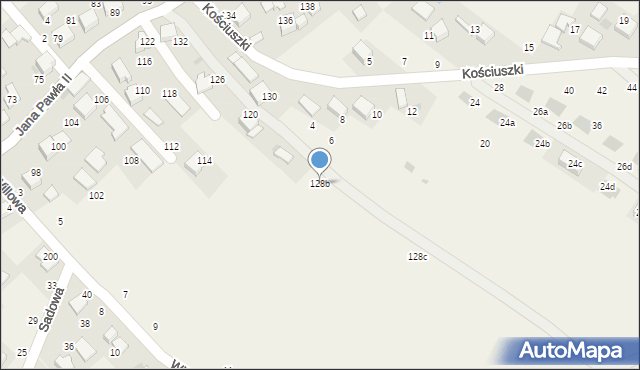 Zelków, Jana Pawła II, 128b, mapa Zelków