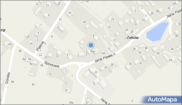 Zelków, Jana Pawła II, 7, mapa Zelków