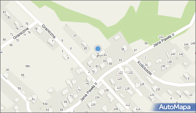 Zelków, Jana Pawła II, 87, mapa Zelków