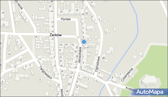 Żerków, Jarocińska, 1, mapa Żerków