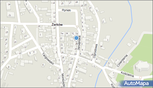 Żerków, Jarocińska, 29, mapa Żerków
