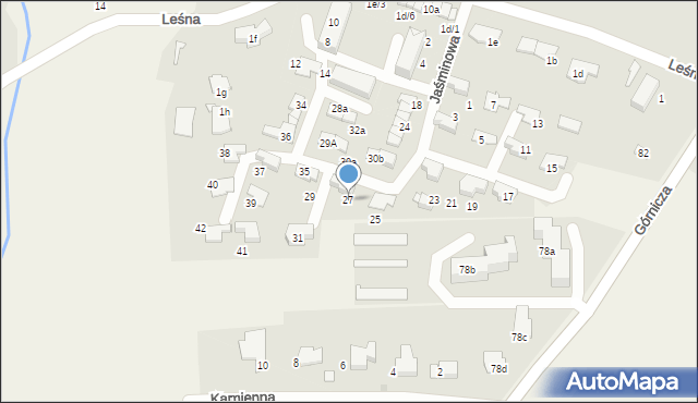 Żernica, Jaśminowa, 27, mapa Żernica