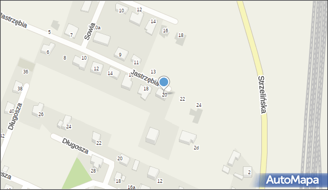 Żerniki Wrocławskie, Jastrzębia, 20, mapa Żerniki Wrocławskie