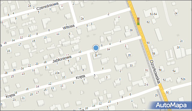 Zgierz, Jabłoniowa, 1b, mapa Zgierz