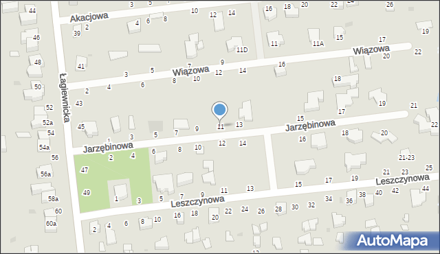 Zgierz, Jarzębinowa, 11, mapa Zgierz