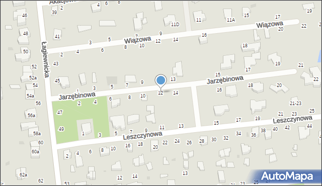 Zgierz, Jarzębinowa, 12, mapa Zgierz