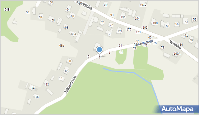 Zgłobice, Jałowcowa, 3, mapa Zgłobice
