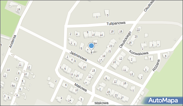 Zgorzelec, Jaśminowa, 9, mapa Zgorzelec