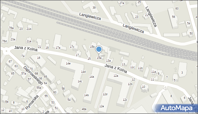 Zielona Góra, Jana z Kolna, 15a, mapa Zielona Góra