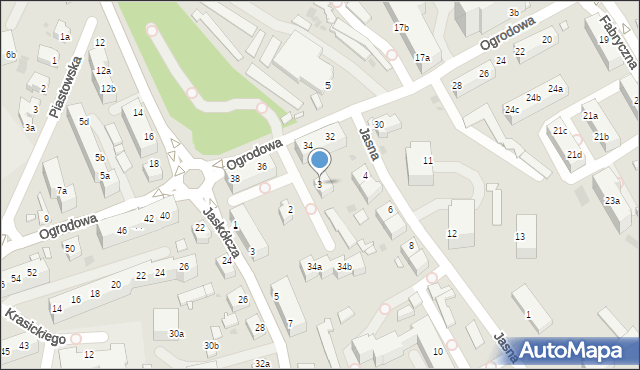 Zielona Góra, Jasna, 3, mapa Zielona Góra