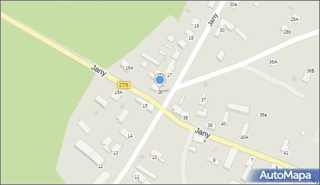 Zielona Góra, Jany, 16, mapa Zielona Góra