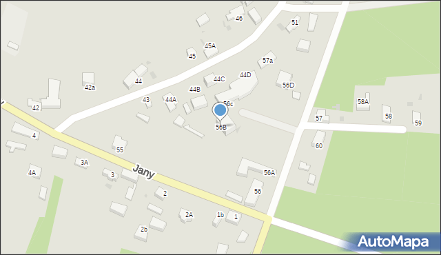 Zielona Góra, Jany, 56B, mapa Zielona Góra