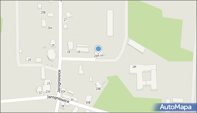 Zielona Góra, Jarogniewice, 29c, mapa Zielona Góra
