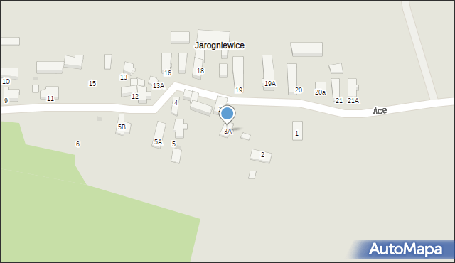 Zielona Góra, Jarogniewice, 3A, mapa Zielona Góra