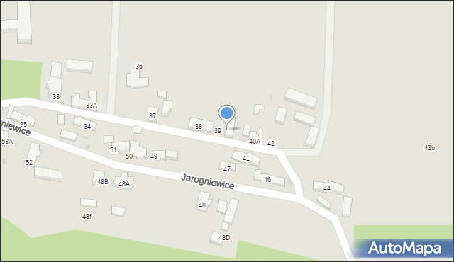 Zielona Góra, Jarogniewice, 40, mapa Zielona Góra