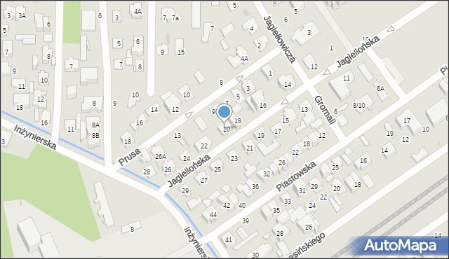 Zielonka, Jagiellońska, 20, mapa Zielonka