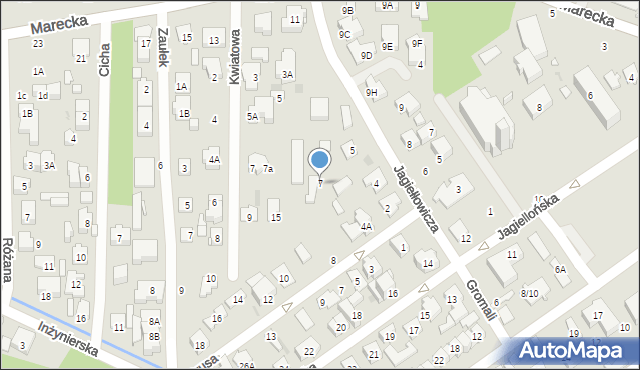 Zielonka, Jagiełłowicza Bolesława, ks., 7, mapa Zielonka