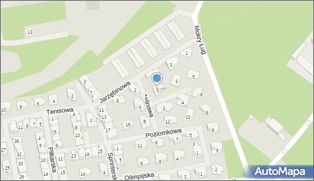 Zielonka, Jagodowa, 1, mapa Zielonka
