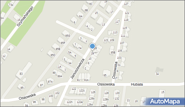 Zielonka, Januszewicza, 14, mapa Zielonka