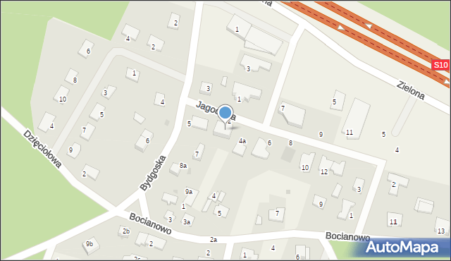 Zielonka, Jagodowa, 2a, mapa Zielonka
