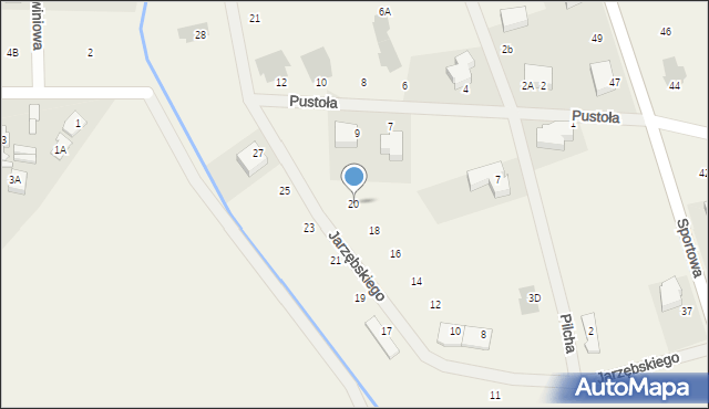 Zielonki-Wieś, Jarzębskiego Bernarda, ks., 20, mapa Zielonki-Wieś