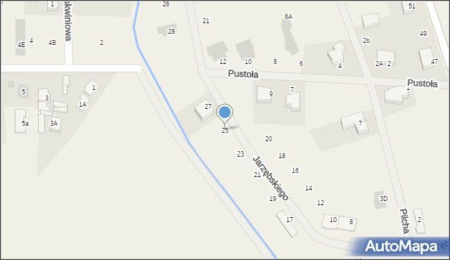 Zielonki-Wieś, Jarzębskiego Bernarda, ks., 25, mapa Zielonki-Wieś