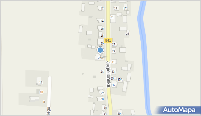 Zieluń-Osada, Jagiellońska, 22A, mapa Zieluń-Osada
